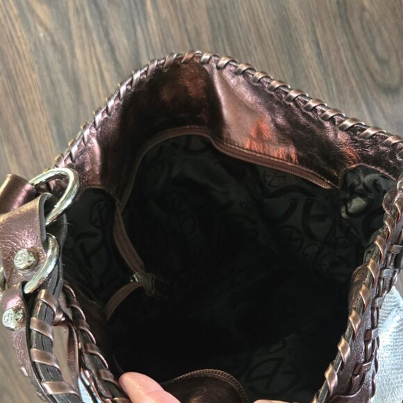 FRANCESCO BIASIA Large Bohemian Style Hobo Shoulder Bag GENUINE LEATHER - Picture 3 of 11